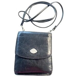 THE TREND BLACK LEATHER PURSE MINI WALLET MINI BAG CROSSBODY MINI BAG